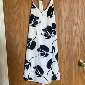 Spaghetti strapped white dress with flowers